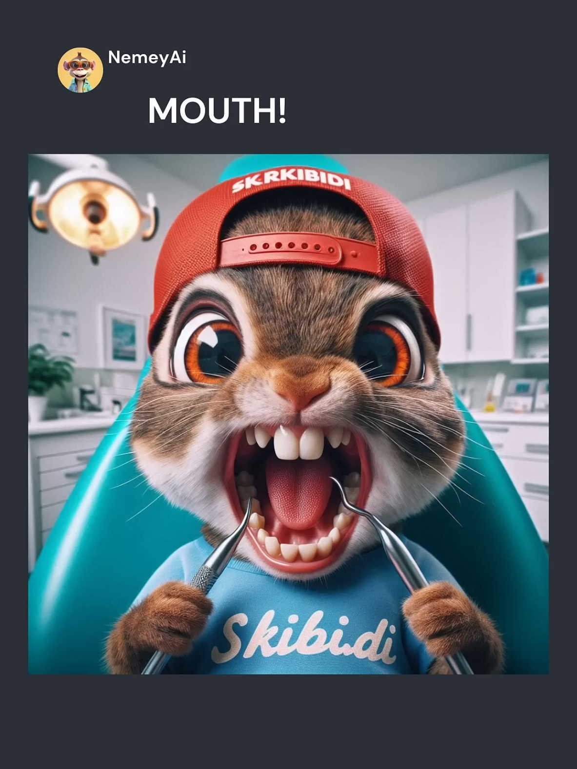 Cute Rabbit Visits Dentist 🦷 #memes #ai #funny 