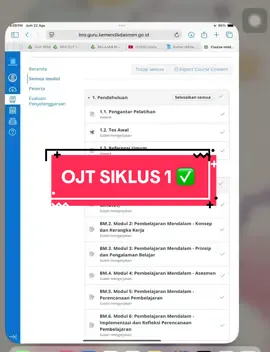 Akhirnya OJT siklus 1 terlewati dengan aman. Yang butuh rekomendasi OJT siklus 1 guru dan kepala sekolah bisa cek di link bio aku ya😊 #deeplearning #pembelajaranmendalam #ojtsiklus1pembelajaranmendalam #ojtpembelajaranmendalam 