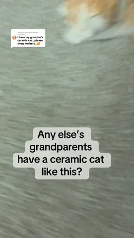 Replying to @heatherlangley62  Anyone else’s grandparents have ceramic cat like this? She’s had it since I was little and it use to have wiskers but they all got pulled out lol 