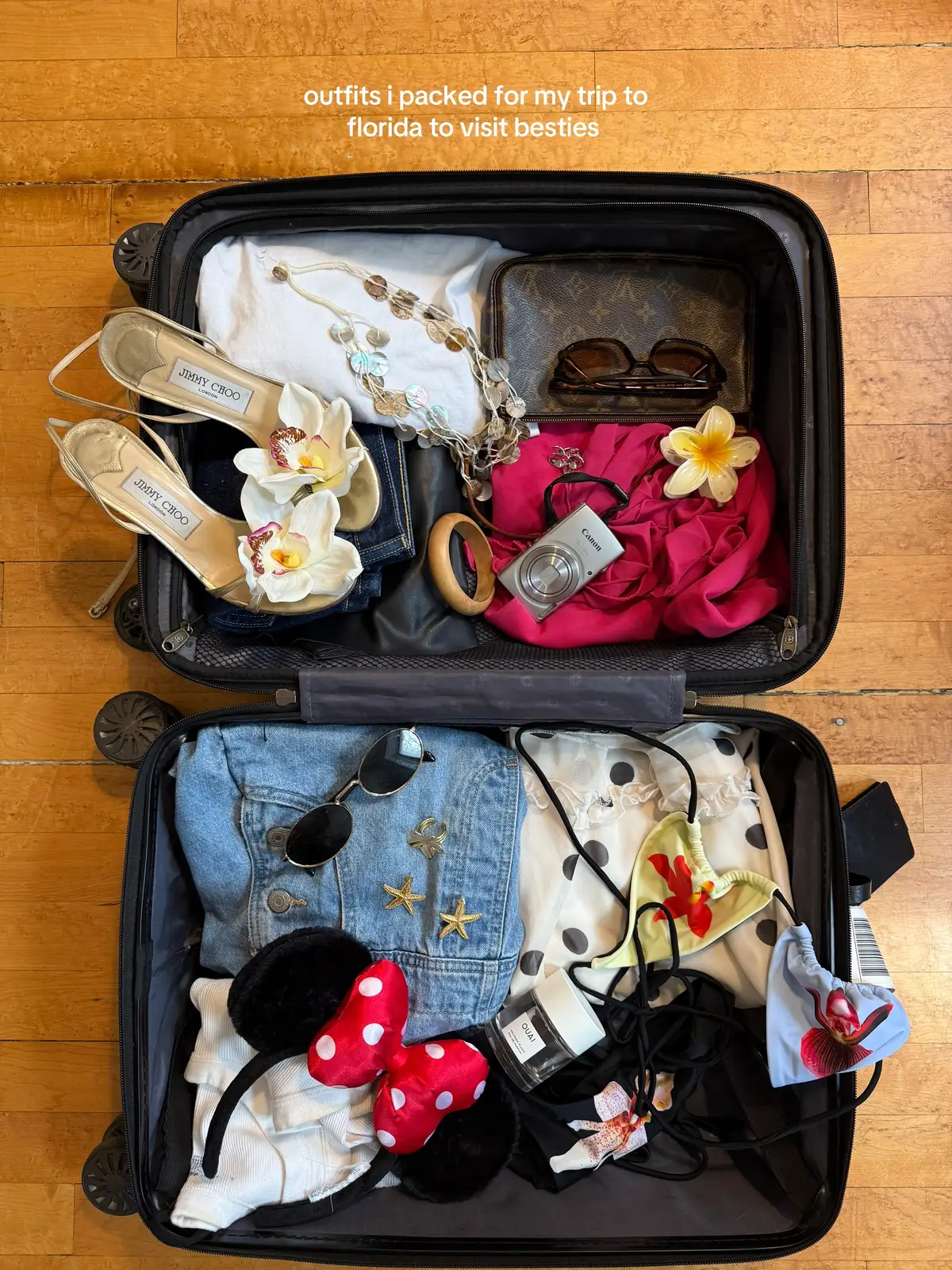 stay tuned to see all the fits IRL was too lazy to include the rest of it lol but i’m soooo excited #florida #packing #packingaesthetic #floridaoutfits #beachoutfits 