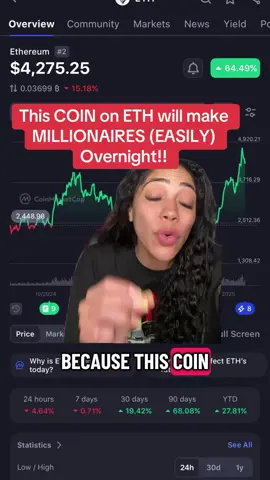 This COIN on ETH will make MILLIONAIRES (EASILY) overnight!! #crypto #cryptocurrency #cryptotrading #cryptonews #investing         