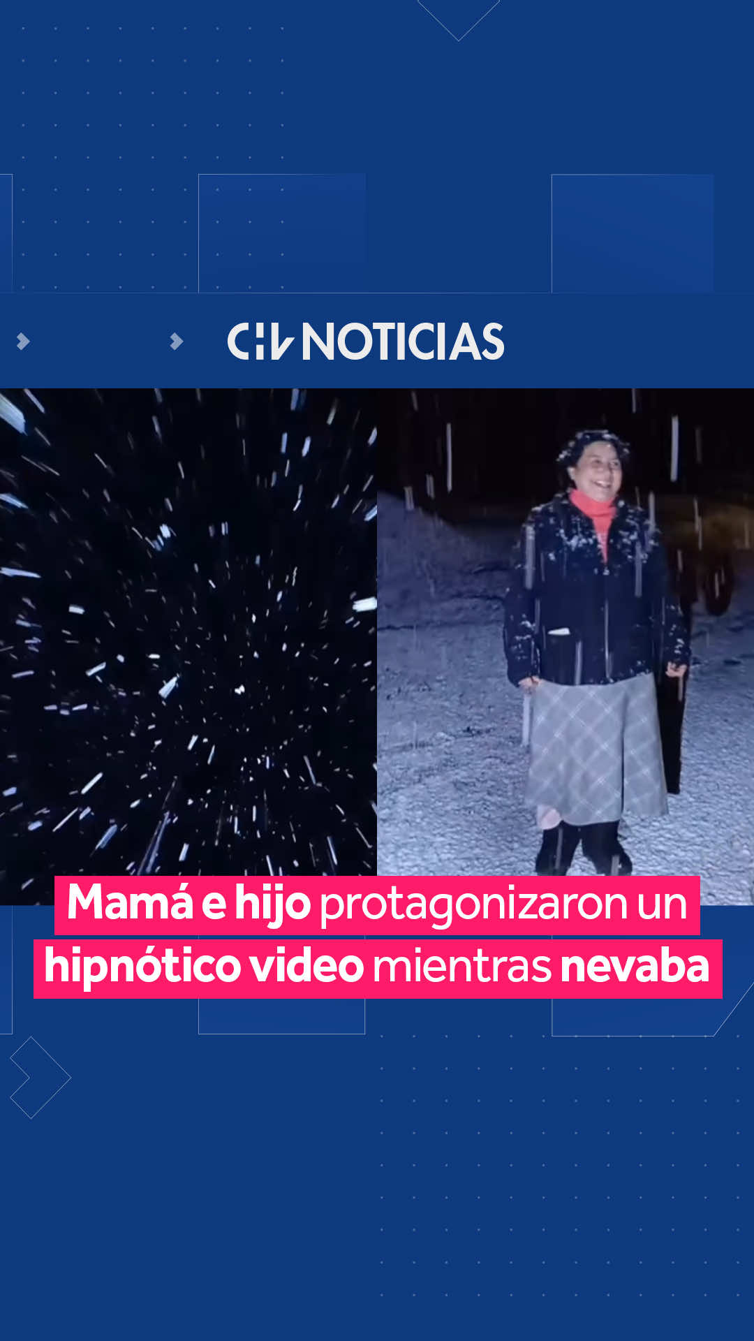 ¿LA MAGIA DEL SUR? 🌨️❤️ 👉🏼 Una mamá y su hijo protagonizaron un divertido e hipnótico momento cuando la nieve caía sobre ellos en medio del sistema frontal que afecta a la zona centro y sur de Chile. 😂 “¡Me estoy elevando, estoy a otro nivel!”, dice ella mientras ambos ríen. #CHVNoticias #ViralCHV #CHVNacional