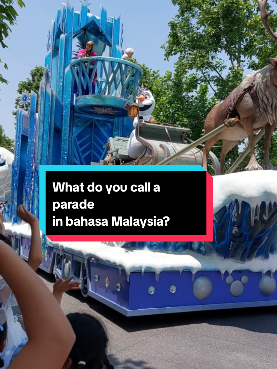 What do you call a parade in BM? Improve your kosa kata so you can score high marks in your BM.#LearnOnTikTok #tiktokguru #teachertiktok #disneyland #frozen 