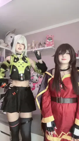 the height difference is crazy 😭 @mirazhii☆ || #fyp #cosplay #cosplayergirl #cosplaydance #anbycosplay 