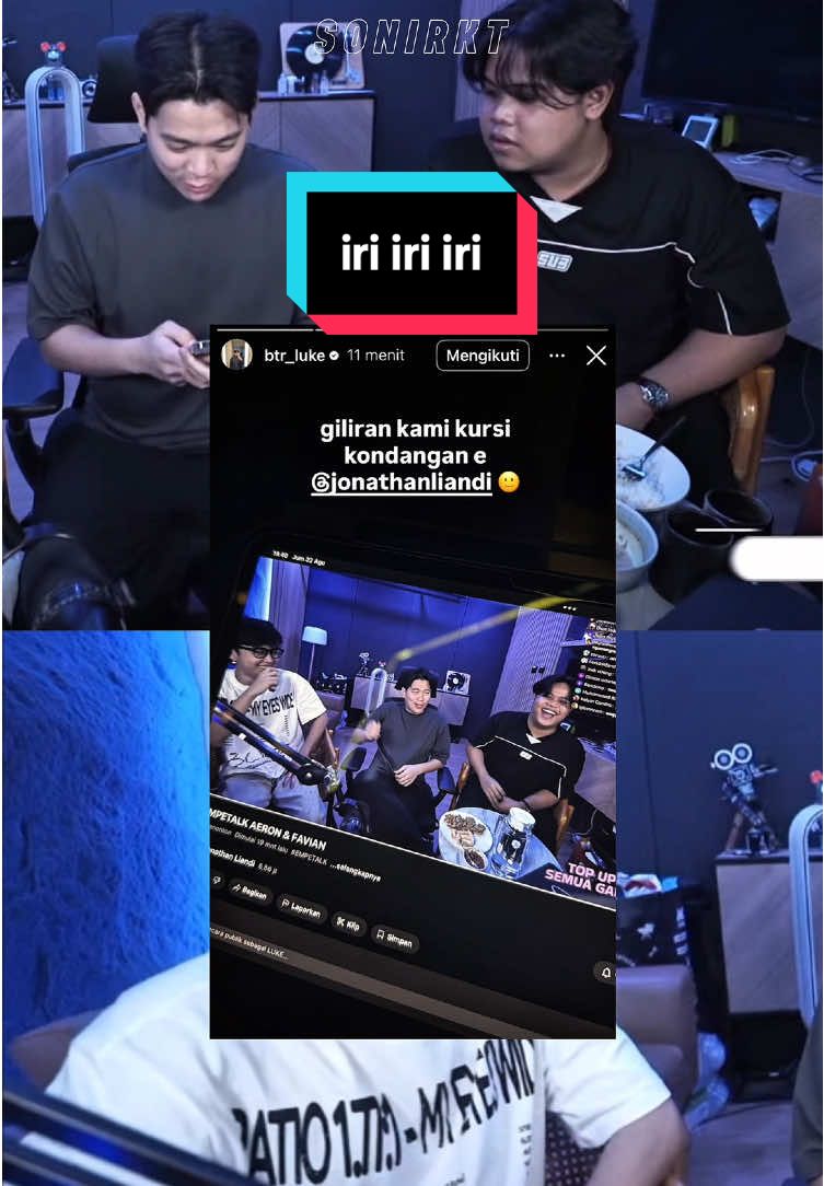 wkwkw masalah tempt duduk aja sampe iri gituu 🤣 @luke @Jonathan Liandi  #empetalk #jonathanliandi #aeronshikii #favian #fyp 