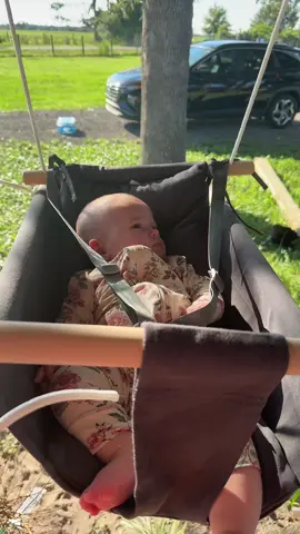 Hadley is loving her new swing! #babyswing #outdoorbabyswing #babies #3monthsold #babytoys 