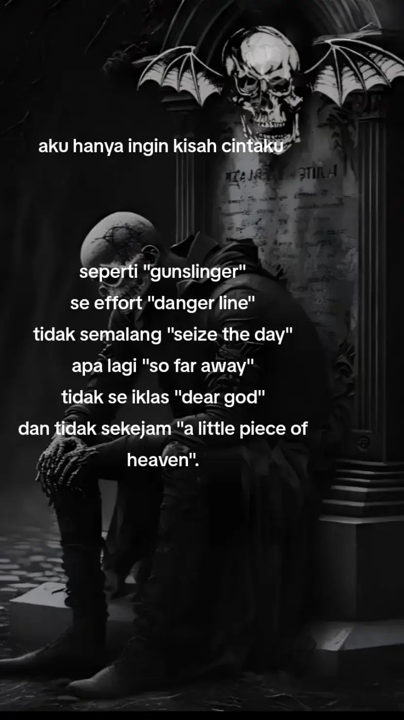 simpel saja, tapi sulit. #story #sad #sadvibes #avengedsevenfold #a7x_family 
