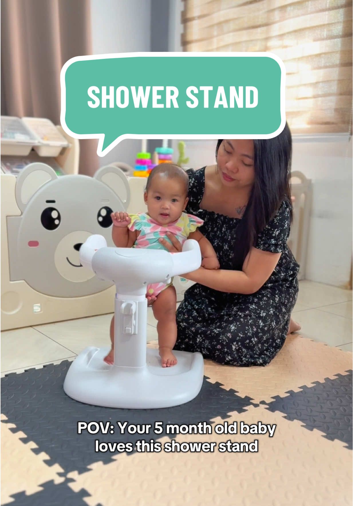 BUY HERE 👉 @Millenial MomPreneur | Rose 🌹 5month old si Xyla at gustong gusto nya lagi nakatayo kaya nagustuhan nya rin talaga tong Shower Stand na to ☺️ #showerstand #babyessentials #babybath #babyshower #babymusthaves 