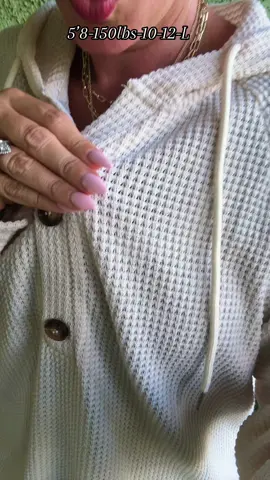 Wearing my true to size - slightly oversized style #wafflehoodie#waffletopsforwomen#falllongsleevewaffletops 