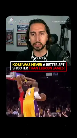 Kobe Bryant was NEVER a better 3PT shooter than LeBron James 🤯 #NBA #kobebryant #lebronjames #3pt #basketball 