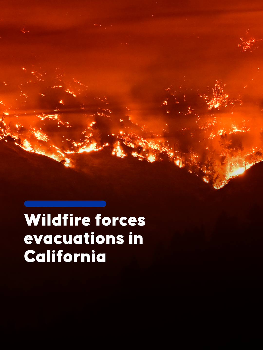🔥 Flames lit up the hills around Calistoga at night as the Pickett Fire spread rapidly, forcing evacuations in parts of Napa County, California #california #fire #anadolu #anadoluagency
