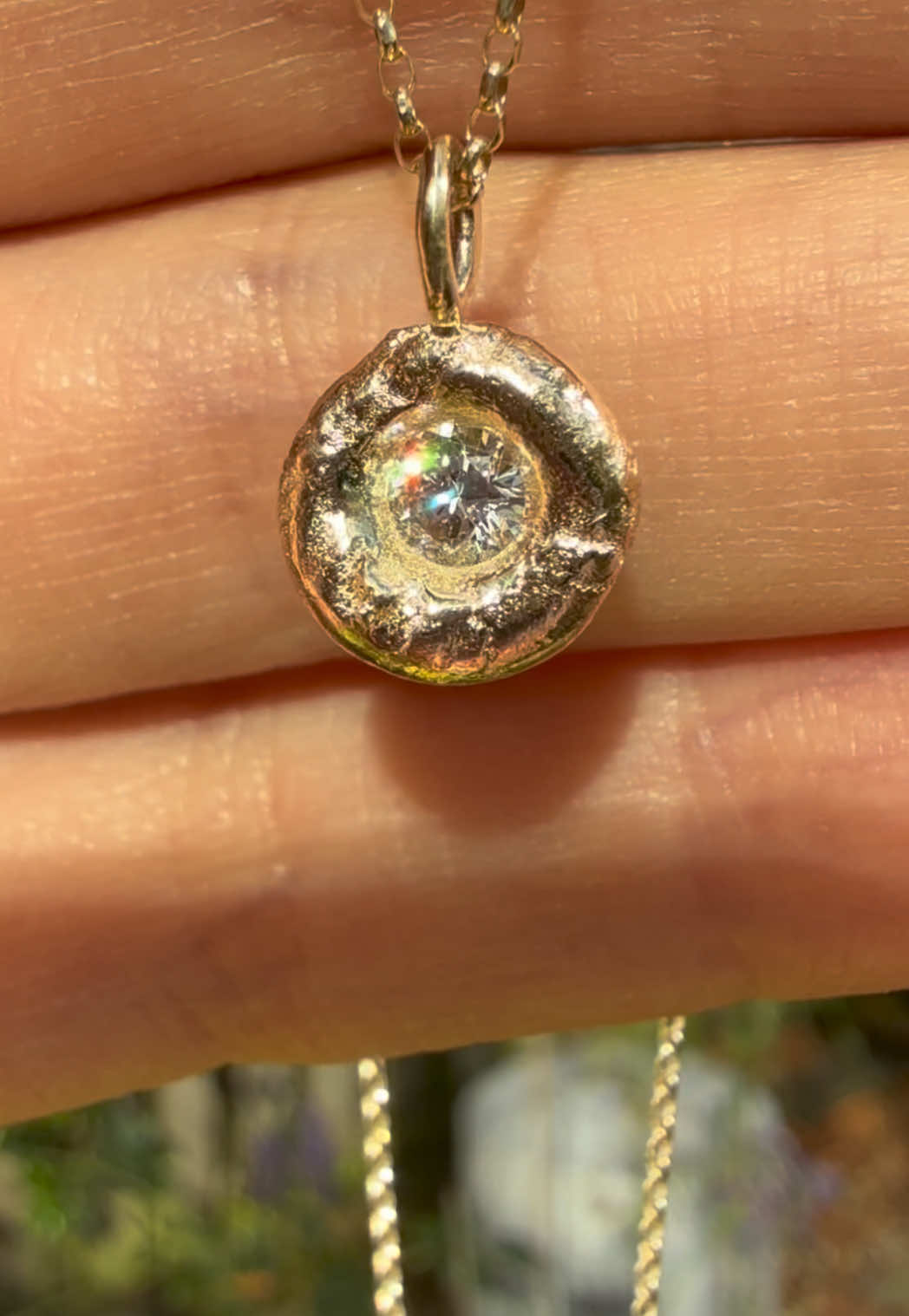 So insanely sparkly! Lab grown diamond in 9ct gold - available on 31st August at 4pm BST #oneofakind #jewellerylover #oddlysatisfying #jewellerymaking 