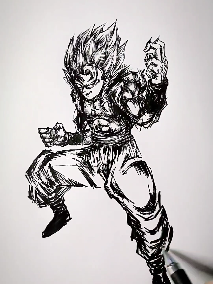 StickMan Gogeta SpeedDrawing #foryou #anime #dragonball #goku #drawing 