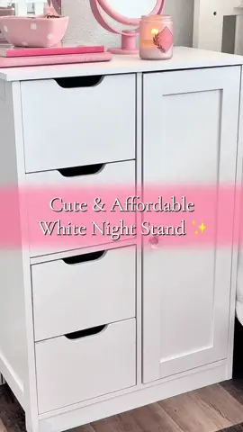 there’s room for everything 🫶🏻✨#nightstand #roomdecor #whitefurniture #girlyroomdecor 