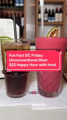 Unconventional Diner has a 12p-6p weekday happy hour! Just $22 gets you a filling meal and cocktail.  #unconventionaldiner #dcfoodie #dmvfoodie #lunchdeals Best food deals in DC Who has the best happy hour in DC? Best burger in DC
