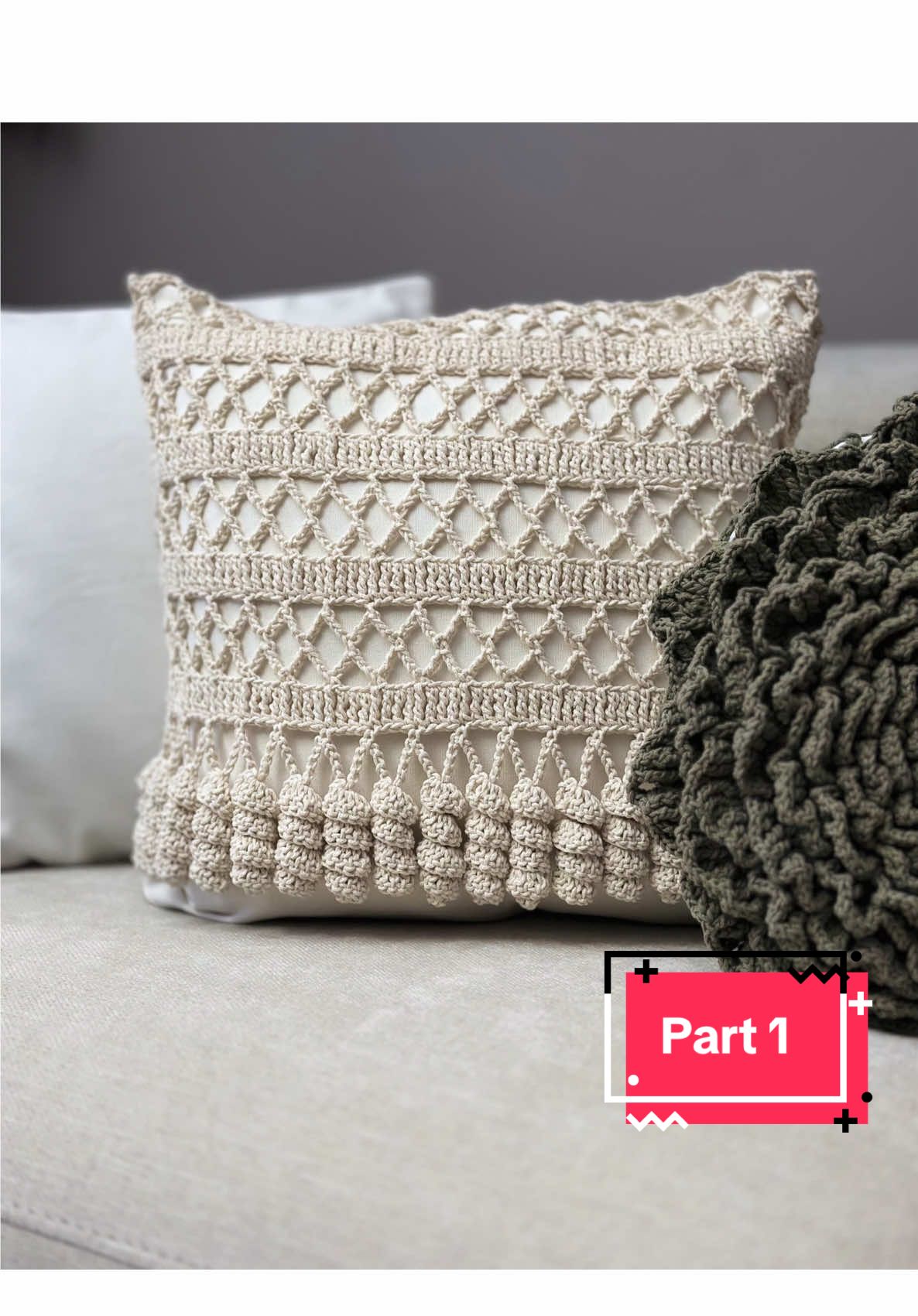 Pillow Case tutorial part 1. Yarn bee braided (small) 4 mm hook #crochet #croche #granny #chushion 