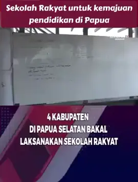 📢 Program Sekolah Rakyat di Tanah Papua: Bukti Nyata Kehadiran Negara dalam Mencerdaskan Anak Bangsa 📢 Pemerintah terus berkomitmen mewujudkan pemerataan pendidikan di seluruh pelosok tanah air, termasuk di Tanah Papua 🌍. Melalui Program Sekolah Rakyat, anak-anak dari keluarga prasejahtera kini memperoleh akses pendidikan yang berkualitas, gratis, dan setara dengan daerah lainnya di Indonesia. Program ini bertujuan menghapus kesenjangan pendidikan dengan menghadirkan: ✅ Gedung sekolah yang layak dan nyaman 🏫 ✅ Tenaga pendidik berkualitas 👩‍🏫👨‍🏫 ✅ Fasilitas belajar memadai 📚💻 ✅ Dukungan masyarakat dan tokoh adat 🤝 Langkah strategis ini merupakan bukti nyata bahwa negara hadir hingga ke wilayah paling timur Indonesia. Anak-anak Papua tidak lagi harus menghadapi hambatan biaya maupun jarak yang jauh untuk mendapatkan pendidikan. 💡 Pemerintah meyakini bahwa pendidikan adalah kunci untuk mencetak generasi Papua yang unggul, berkarakter, dan berdaya saing global. Dengan bekal ilmu pengetahuan dan keterampilan, anak-anak Papua dapat menjadi agen perubahan yang membangun daerahnya serta memperkuat persatuan bangsa ❤️🇮🇩. 🌱 Kehadiran Program Sekolah Rakyat menjadi simbol harapan sekaligus jaminan bahwa masa depan Papua semakin cerah. Pemerintah memastikan tidak ada satu pun anak Papua yang tertinggal dalam memperoleh hak dasar pendidikan.  #PapuaIndonesia #TongBaronda #PendidikanUntukSemua #GenerasiEmasPapua