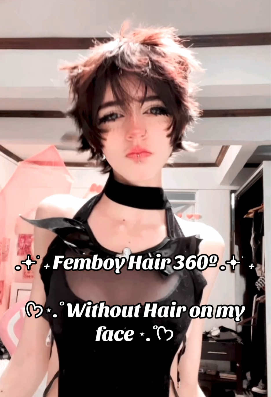 Ppl on my Instagram asked me for this :3 Also I found this Dress in my room 🥀 #femboy #femenineboy #hairtutorial #hair360 #confessyourlove 