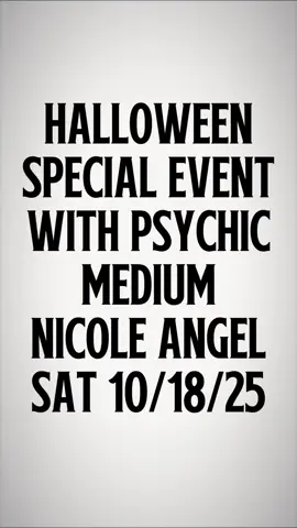 I’m throwing a special Halloween event with @✨ nicoleangelofficial ✨ on Sat 10/18/25 8-10pm. Join us!! Tickets at $33 #psychicmedium #hamiltonnj 