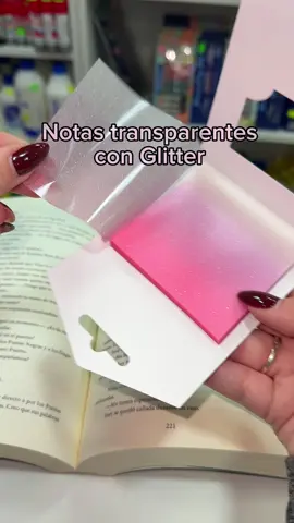 Nuevas notas adhesivas transparentes #glitter #libros 