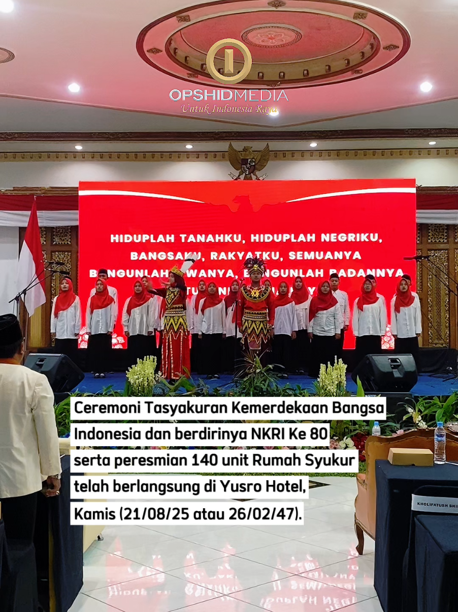 Atas Berkat Rochmat Alloh Yang Maha Kuasa Pasca pembangunan berlangsung di 140 titik seluruh Indonesia Raya, Kamis (21/08/25) telah diresmikan dan diserah terimakan 140 unit rumah syukur gratis untuk masyarakat yang membutuhkan. Program ini juga mendapat apresiasi dari Bupati Jombang, H. Warsubi. Baca berita selengkapnya di Opshidmedia.net #opshidmedia #untukindonesiaraya #fyp #viral #news 