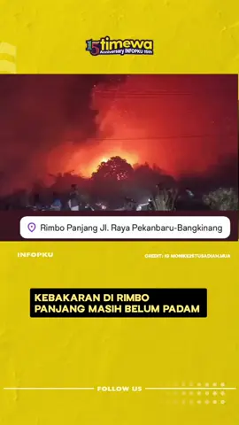 Kebakaran lahan yang terjadi sejak Jumat (22/8/2025) sore di kawasan Rimbo Panjang masih belum dapat dipadamkan. #infoPKU #karhutlaRIAU 
