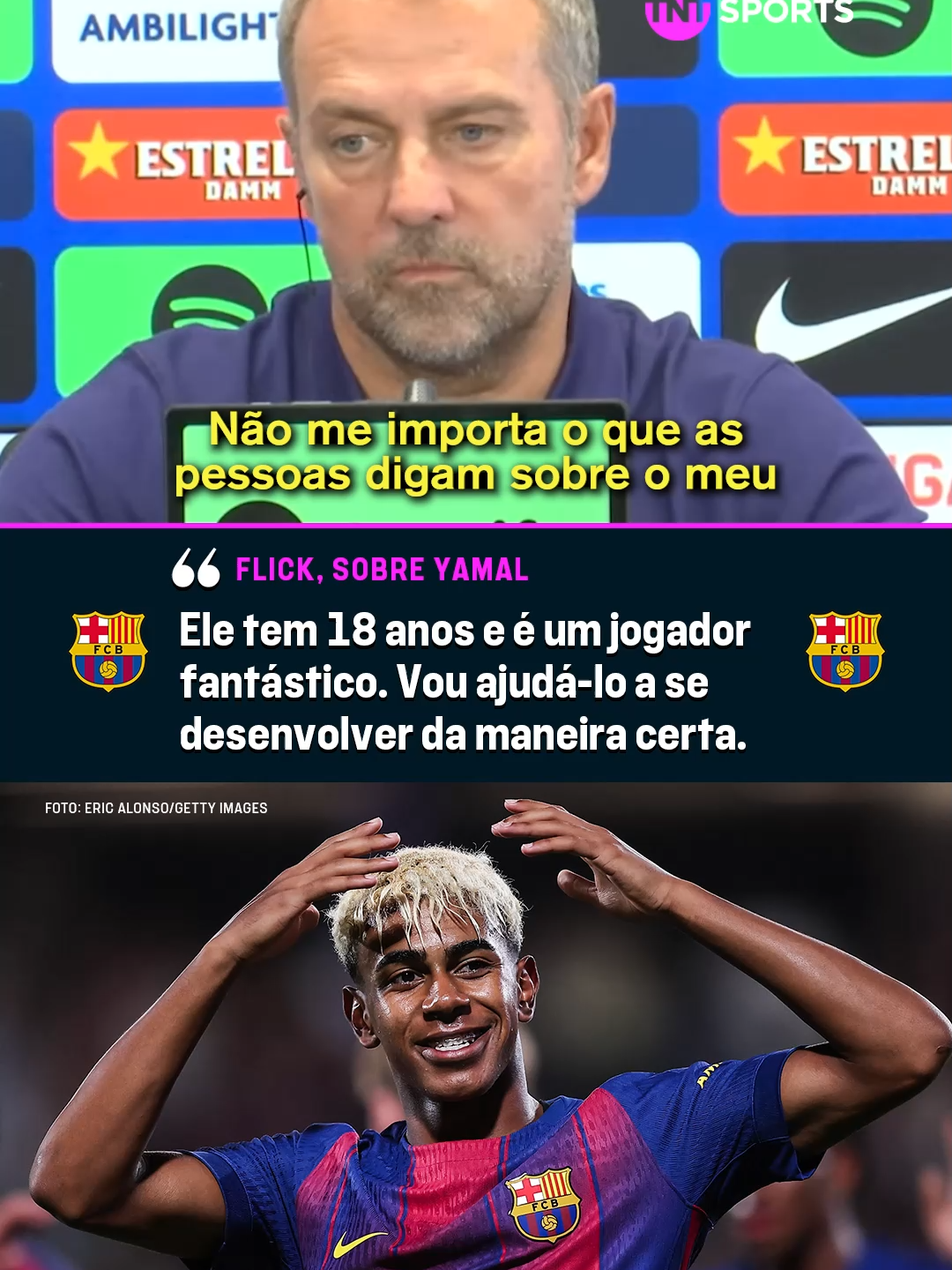 AINDA TEM MUITO PRA EVOLUIR! 🤩 Hansi Flick deixou claro que não se importa sobre o que falam do time dele e destacou que Lamine Yamal ainda pode crescer muito com ele. #SportsNews #futebolinternacional #fcbarcelona #LamineYamal