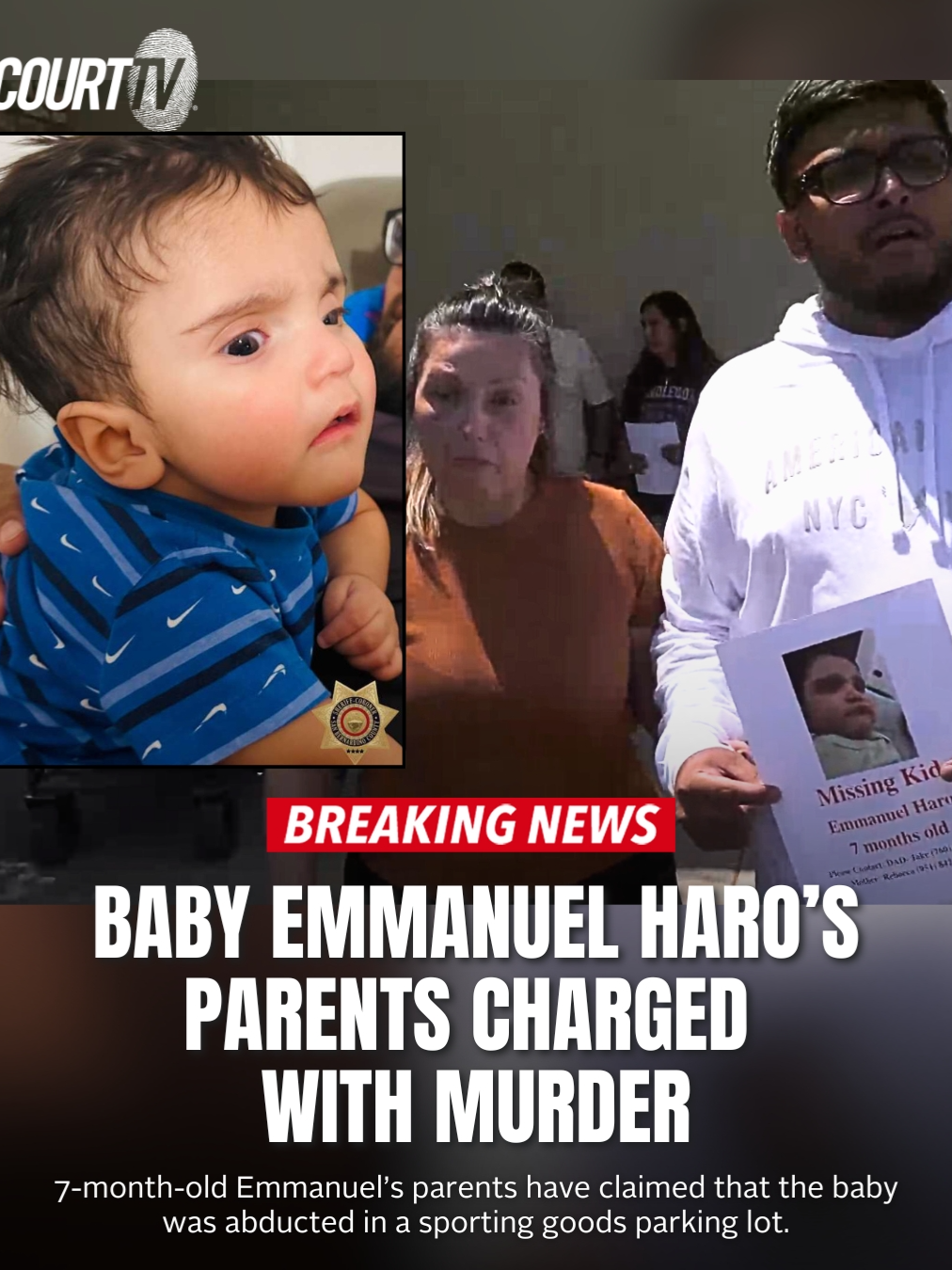 #BREAKING: 7-month-old baby #EmmanuelHaro’s parents have been charged with murdering their child. Emmanuel was reported as being abducted, but officials said “inconsistencies” in the parent's statements led them to say they could not rule out foul play in the case. #CourtTV What do YOU think? #courtcase #truecrimestory #courttvtiktok #truecrime #courtroom #crime #courtroomdrama #crimestory #court #truecrimetok #BabyEmmanuel #RebeccaHaro #JakeHaro