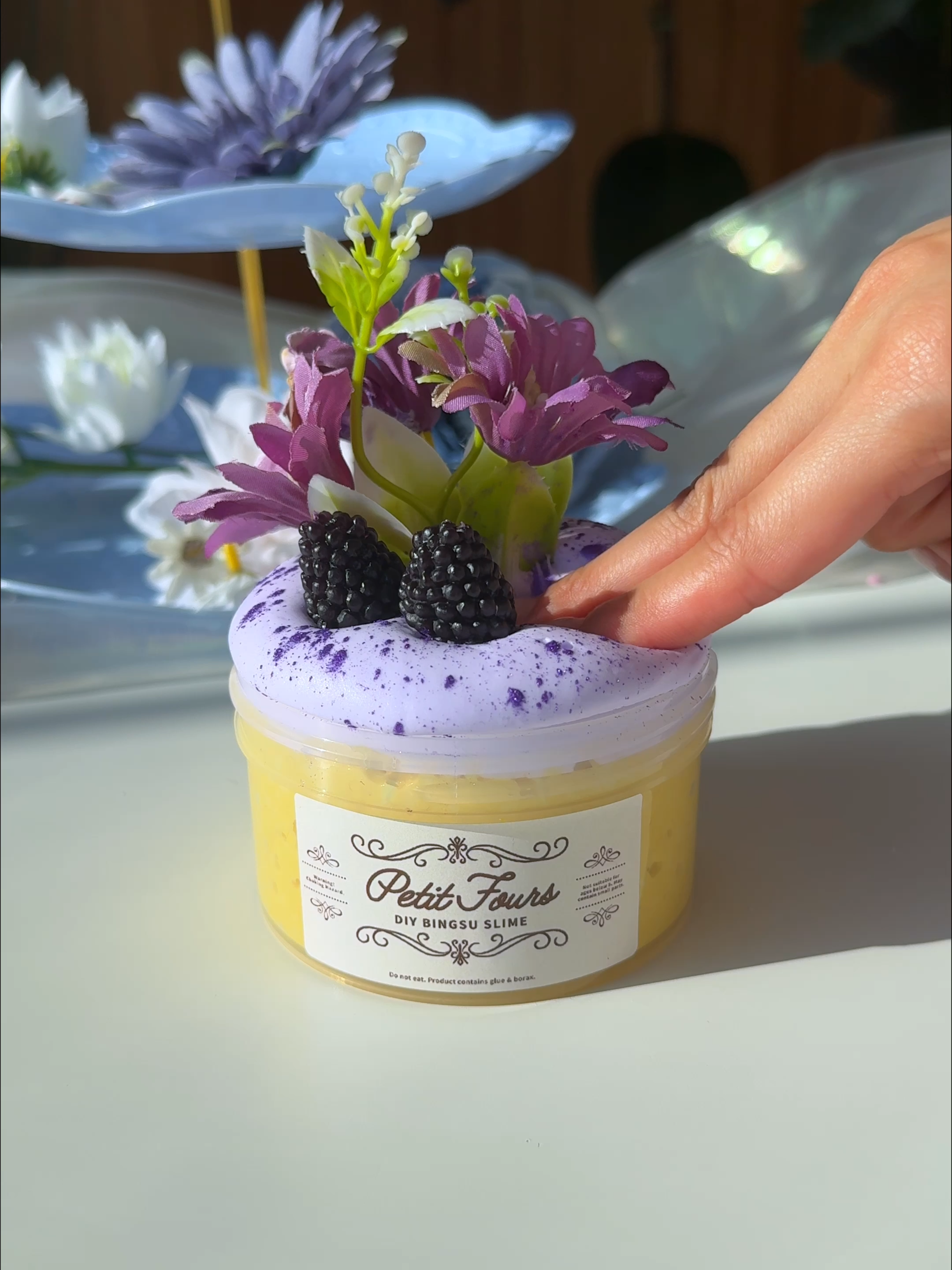 the flower came was bigger than expected… but it kind of works out perfectly  ݁˖ ❀ ⋆｡˚ Tea Party slimes just dropped 🫖 🍰 ✨ available now! <3 #ogslimes