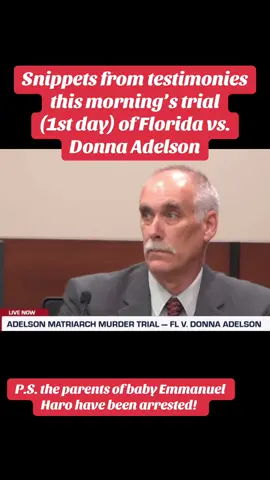 Snippets from this morning’s trial - Florida vs. Donna Adelson #fyp #crime #trending #crimetok #testimony