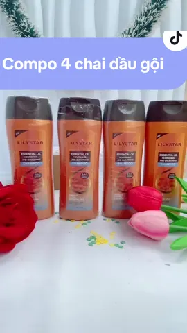 #daugoililystar, compo 4 chai siêu tiếc kiệm , thơm dịu , phục hồi , giúp tóc óng mượt chỉ 1 lần gội #muataitiktokshop #tạphoamekem #daugoi 