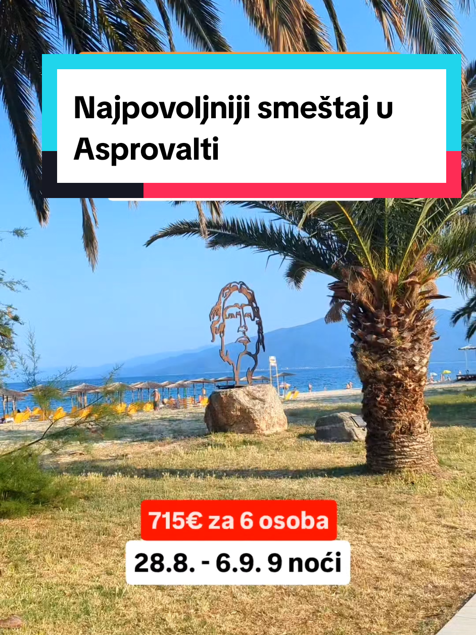 👉POSLEDNJI SLOBODAN TERMIN 👈 Dina's House, Asprovalta  2 Bedroom Apartment (6 osoba) 28.8. - 6.9. 715€  25.9. - 30.9. 65-75€ noć 5 Bed Apartment  11.9. - 30.9. 55-65€ noć 2 Bed Room  12 9. - 30.9. 35-45€ noć  .................... ➡️ Kako proveriti cenu i rezervisati ovaj smeštaj: ✅ Na www.nikana.gr ukucajte naziv smeštaja ✅ U polje “zahtev za rezervaciju” unesite željeni termin, broj odraslih i dece i obavezno njihove godine ✅ Sajt će prikazati dostupne smeštajne jedinice i ukupnu cenu. ✅ Kliknite Rezerviši, popunite sve podatke koji se traže i pošaljite upit  👉 Nakon što pošaljete upit, na mejl ćete dobiti automatsku poruku da je upit primljen, a kolege će proveriti da li je smeštaj i dalje dostupan i ako jeste, poslaće vam instrukcije za uplatu depozita i dalje korake. Ukoliko naiđete na neke poteškoće ili imate dodatna pitanja, pišite našim agentima na mejl nikana@nikana.gr #nikanagr #smestajgrcka ##grckaapartmani #letovanjegrcka #halkidiki 