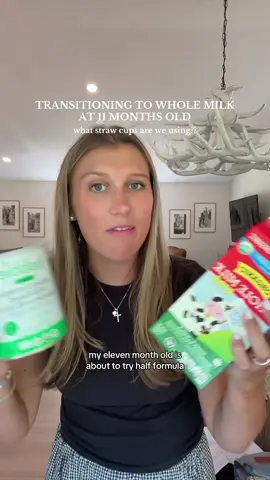 transition to whole milk at 11 months old! We’re not going all in until 1 year but the transition has been great! We’ve been doing half @BobbieBaby and half whole milk with no problem. But here’s the question— which straw cup are we using?? #MomsofTikTok #transitiontowholemilk #wholemilktransition #firsttimemom 