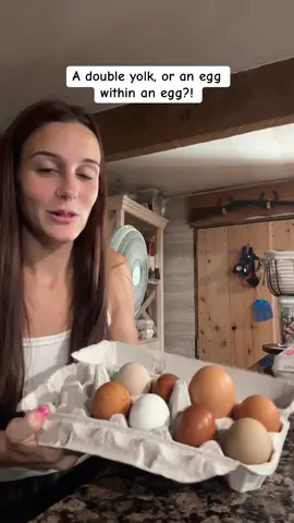 I’m just waiting for the day I crack an egg & there’s another egg🤣🤪 #MomsofTikTok #chickensoftiktok #chickens #farmlife #homesteading 