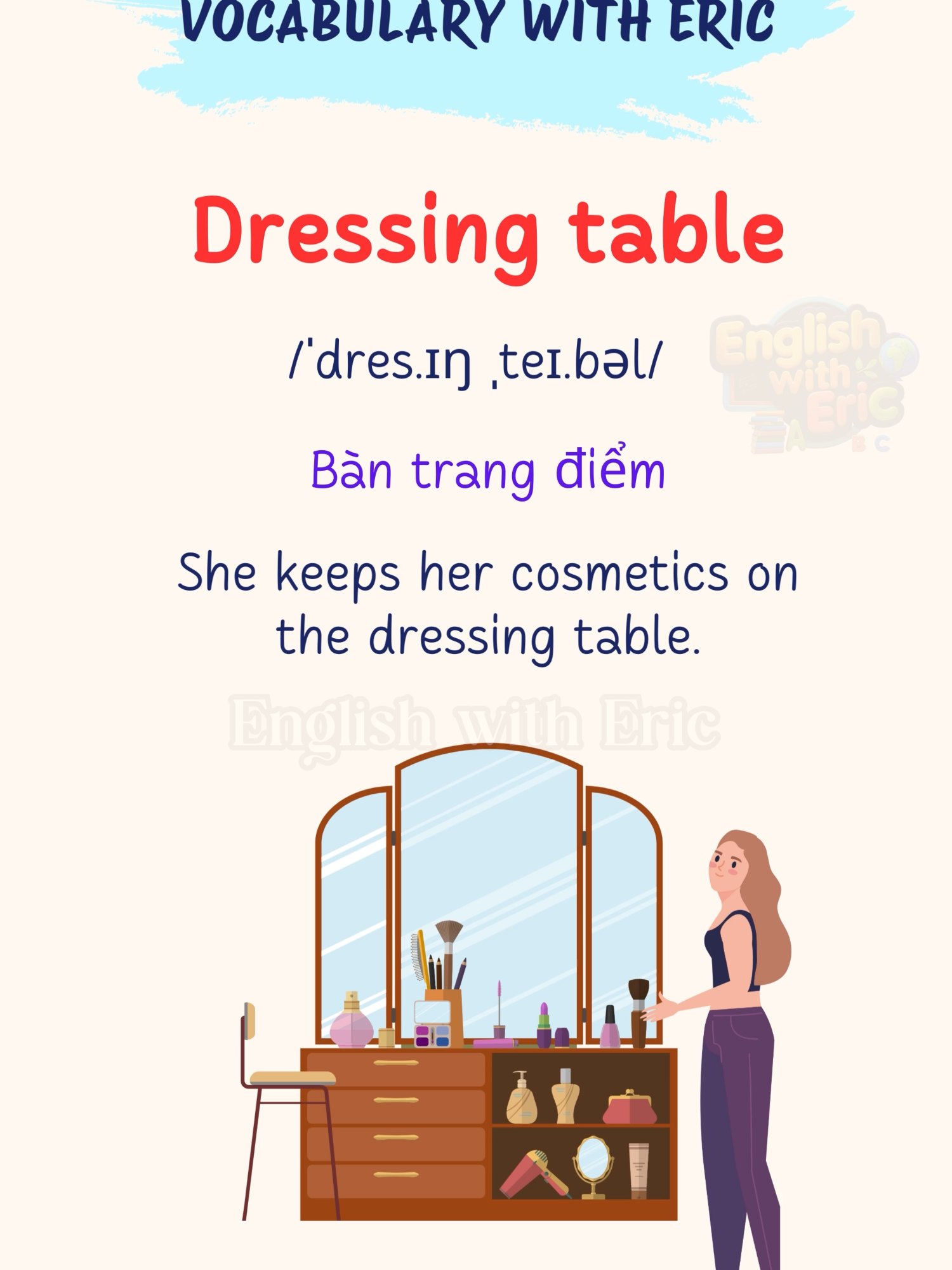 🛌Bedroom Vocabulary ✨Từ vựng về phòng ngủ✨ Giúp bạn kể tên đồ vật trong phòng ngủ của mình. 🥰 #english#EnglishwithEric#eric#vocabularylesson#EnglishVocabulary#BedroomVocabulary#LearnEnglish #EnglishForLife#EnglishTips#HocTiengAnh#TuVungTiengAnh#EnglishLearning#EverydayEnglish#podcast #LearnOnTikTok#xuhuong#Trending#foryou#fyp