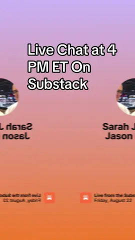 Live chat at 4 PM ET on Substack about Democrats fighting back. 