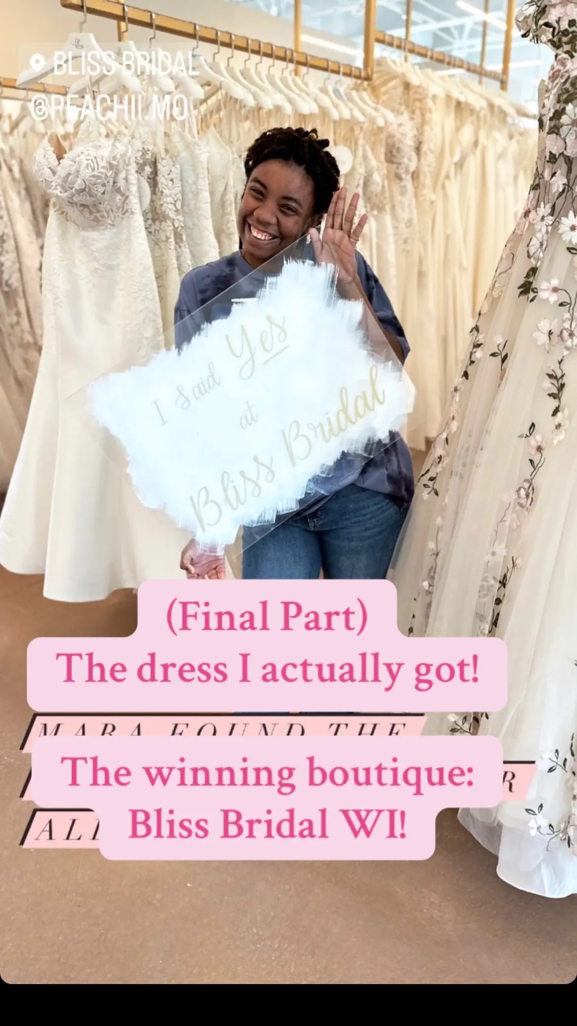I still remember how we all screamed in the suite when I came out in this one, it truly was the most ME dress I tried on 💙#wedding #weddingdress #sayyestothedress #weddingshopping 