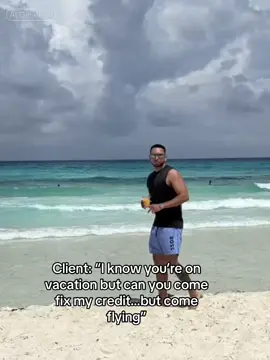 Even on vacation we working. Hit the link in my bio for help increasing your credit score 📈 💪🏽😂 #creditrepair #creditscore #fyp #creditrepairservices #CapCut 
