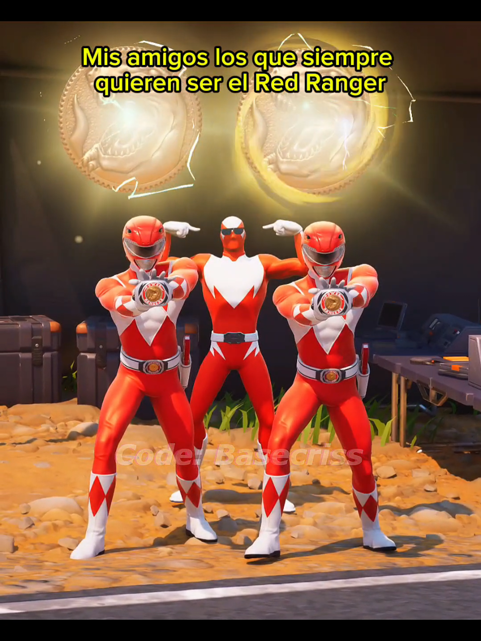 Yo soy el Red Ranger 😡 @Scar25_fn @victor_julian10 @YoshiM4STER #fortnite #powerrangers #skins #fortnitememes #basecriss 