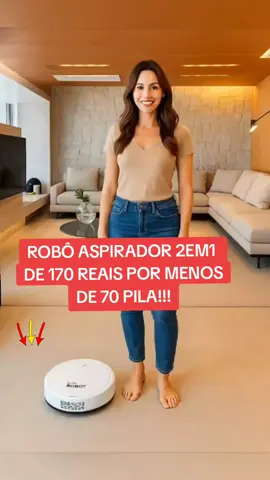 Robô aspirador 2em1 varre e aspira. #roboaspirador #aspirador #limpa #limpeza #tiktokshop 