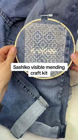 Making progress on my jeans with  visible mending using this sashiko embroidery kit. Each stitch turns worn fabric into something new and beautiful, making repair a form of art. The Socorro Society mending kit is perfect for beginners or experienced stitchers looking to slow down, embrace mindfulness, and practice sustainable living. Whether you’re patching jeans, repairing a jacket, or adding unique embroidery details, this kit has everything you need to transform everyday wear into timeless, hand-stitched pieces