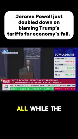 BREAKING: In a stunning moment, Jerome Powell just doubled down on blaming Donald Trump’s tariffs for slowed economic growth in the U.S. Donald Trump is not going to like this.