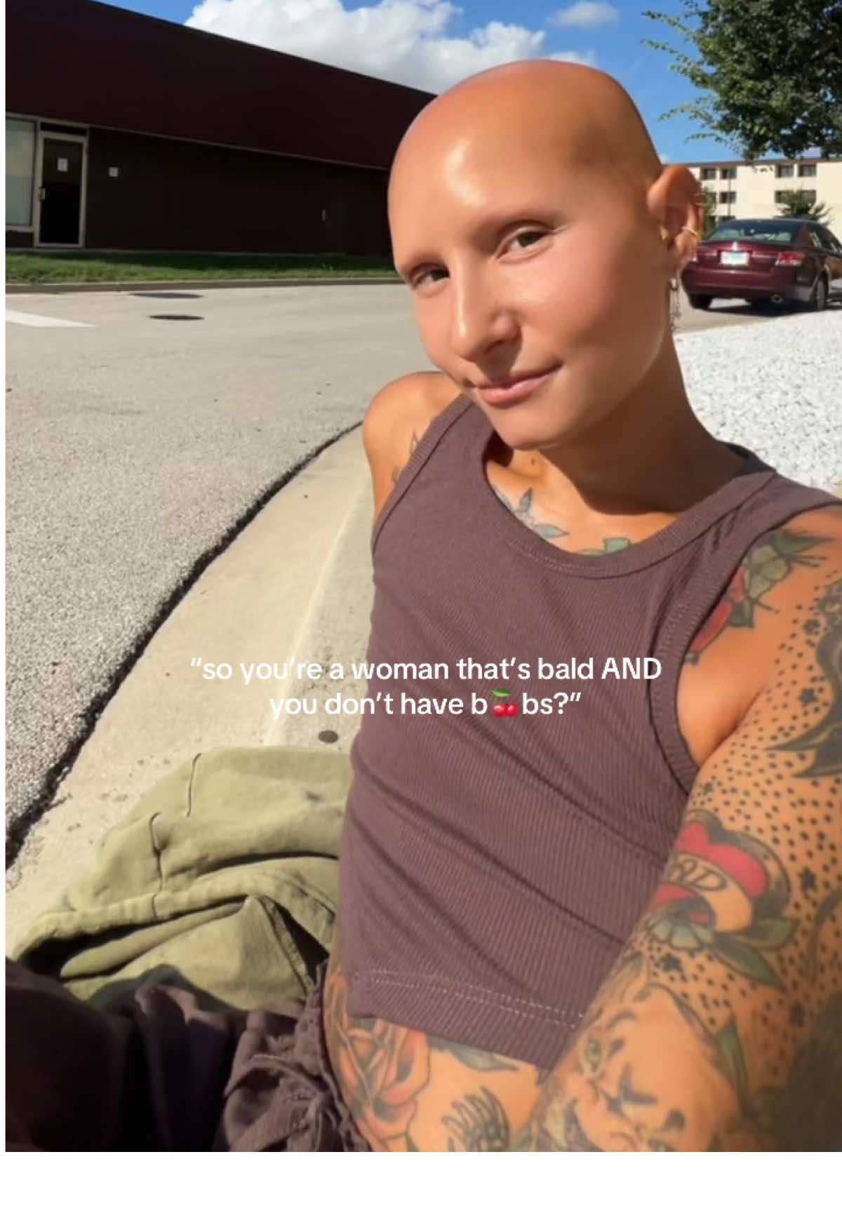 Comments like that aren’t directed only at people like me. They reach anyone who dares to simply be themselves in a world that wants them smaller. ❤️‍🩹  If you are existing openly and fully in your own body, let me remind you. You are powerful, and you are in control of your body, your choices, and your presence in this world. 🦋  Those who throw hateful words your way… carrying that hate is not your responsibility. 🌱  #baldandbeautiful #alopeciaawareness #bodypositive #bodyimage #confidenceiskey 