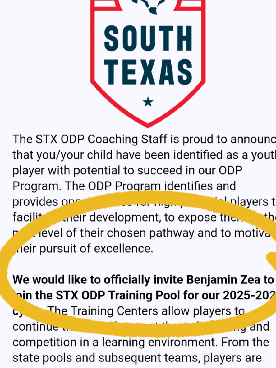 ODP SELECTED 🙌💪 Feliz de ser parte del equipo Texas Sur categoria 2015. #Soccer #futbol #zurdo #pasionporelfutbol 