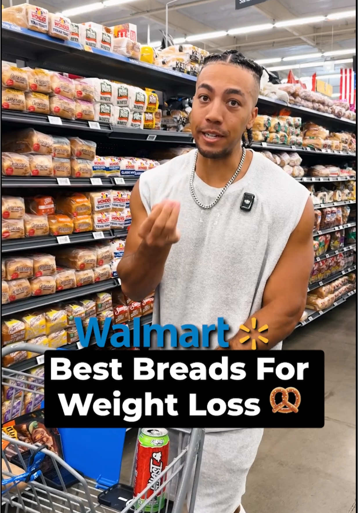 Bread is making you fat ❌ If anyone is telling you that… don’t listen to them‼️🍞 It’s not BREAD or CARBS that make you fat, it’s eating too much of it which leads to overeating calories!  So if you want to cut your calories down while still eating bread like me, these are the best low calorie breads to grab from Walmart🔥 If you want a custom plan to lose weight and build muscle (without starving yourself)…  DM “PLAN”  and I’ll send you all the info #Fitness #fitnesstips #nutrition #grocerystore #groceryhaul #mealprep #loseweight #weightloss #walmart #bread #carbs #tortilla