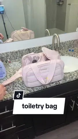 This toiletry bag can literally hold everything! Makeup, skin care products, hair products, and so much more and it's super spacious with 4 compartments! Wet & Dry compartments. Finally no more traveling with multiple bags for all my toiletries. This is a must have! #ToiletryBag #travelbag #travelbags @BAGSMART 