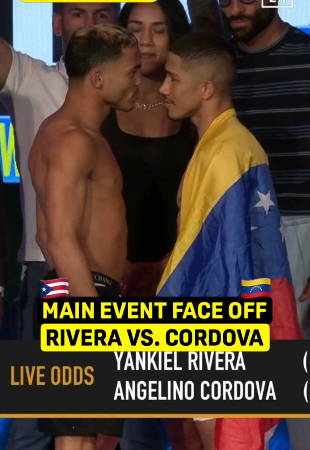 MAIN EVENT FACE OFF! 🔥🏆 🇵🇷 Yankiel Rivera vs. Angelino Cordova 🇻🇪 #MVPFightNight1 | Aug. 23 | Live on DAZN #fyp #boxing #puertorico #venezuela🇻🇪 