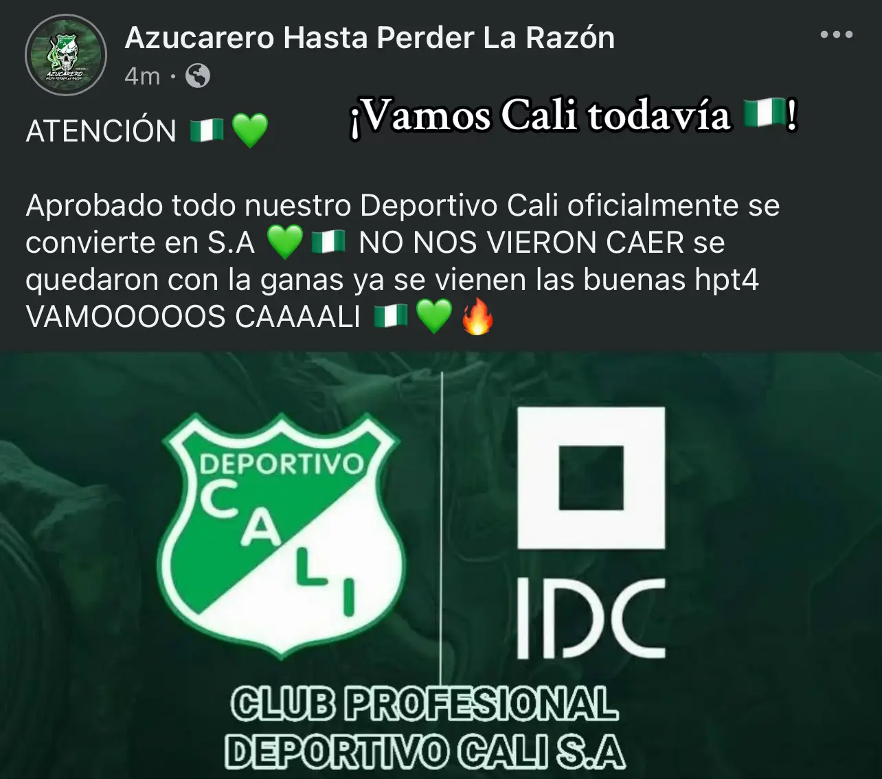 Cali x IDC completamente oficial, la conversión a S.A es un éxito 🥺🇳🇬