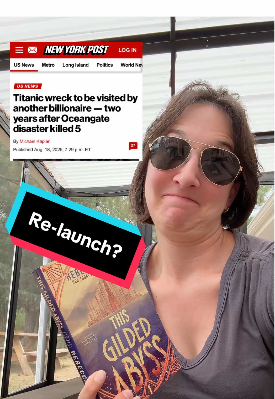 let’s see what happens this time…. I made a lot of money off those dead billionaires two years ago. 😂 Preorders are open for This Gilded Abyss, pitched as Arcane meets Titanic! A royal and her bodyguard descend to an underwater city, but a violent illness breaks out on the luxury submarine, forcing the passengers into violent survival. Can they unravel what caused the chaos, and stay alive long enough to stop it?  This book is NOT cozy. Please read the content warnings. 😂 Lesbians, art deco, bioshock vibes, 1920s fantasy—this book has it all! If you wanted something a bit more heart-pounding from me, this is it!  Plus, there’s spice. 😎 #writing #thisgildedabyss #fyp #oceangate #titanswrath 