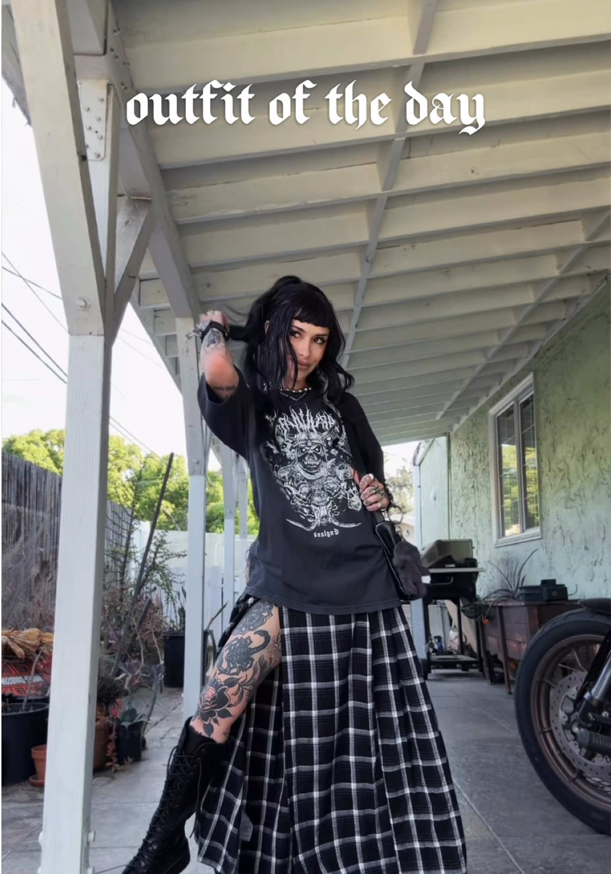 a very casual alt outfit of the day 🖤🎀✨ details: @Mary Wyatt tshirt @theraggedpriest skirt @ROC Boots boots @SAMO ONDOH belt bag @Jellycat skeleton charm Luvvchains ball chain @Lesser Of 2 Evils cross necklace @Ask & Embla Official earrings Igirl cuffs rings @@BREDA Watch@@heartofsteeljewelry@lesserof2evils @askemblastore @@ratbetty